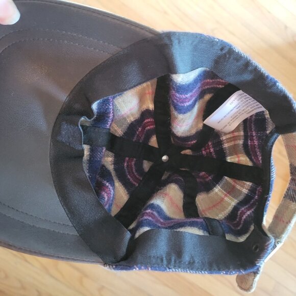 Plaid Wool & Leather Baseball Cap - Picture 5 of 6